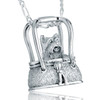 Terrier in Purse Sterling Silver Pet Cremation Jewelry Pendant Necklace