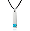Topaz Pillar Stainless Steel Cremation Jewelry Pendant Necklace