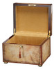 Traveler Antiqued World Map Cherry Memorial Cremation Urn Chest