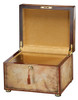 Traveler Antiqued World Map Cherry Memorial Cremation Urn Chest