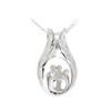 Two Parents Two Children Family Sterling Silver Cremation Jewelry Pendant Necklace