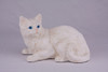 White Shorthair Cat Hollow Figurine Urn - 2703
