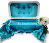 18 Inch White with Turquoise Deluxe Pet Casket for Cat Dog Or Other Pet