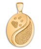 Yin Yang Buddies 3D Pet Paw Print / Nose Print 14k Gold Memorial Grand Pendant