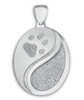 Yin Yang Buddies 3D Pet Paw Print / Nose Print Sterling Silver Memorial Grand Pendant