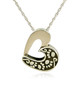 Double Heart with Paw Prints Sterling Pet Cremation Jewelry Necklace