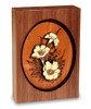 Floral Design Dimensional Wood  Keepsake Cremation Urn - Engravable