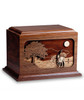 Horse Ride Home Dimensional Wood Cremation Urn - Engravable
