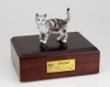Silver Short Hair Tabby Cat Figurine Urn - 656