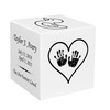 Handprints in Heart Baby Infant Child Stonewood Cube Cremation Urn