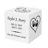 Handprints in Heart Baby Infant Child Stonewood Cube Cremation Urn