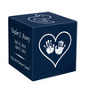 Handprints in Heart Baby Infant Child Stonewood Cube Cremation Urn