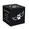 Paw Angel Wings Pet Stonewood Cube Cremation Urn