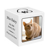 Cat Custom Photo Stonewood Cube Cremation Urn