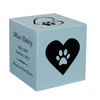 Simple Paw Heart Pet Stonewood Cube Cremation Urn