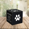 Dog Paw Pet Stonewood Cube Cremation Urn