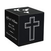 Mitered Cross Keepsake Stonewood Cube Cremation Urn