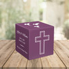 Mitered Cross Keepsake Stonewood Cube Cremation Urn