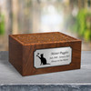 Cat with Butterflies Sheesham Pet Cremation Urn - 4 Sizes