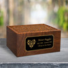 Paw Heart Sheesham Pet Cremation Urn - 2 Sizes