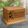 Butterflies Diplomat Wood Cremation Urn