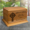 Celtic Cross Diplomat Solid Cherry Wood Cremation Urn