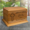 Mitered Cross Diplomat Wood Cremation Urn