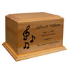 Music Notes Diplomat Solid Cherry Wood Cremation Urn