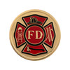 Firefighter Color Emblem Diplomat Solid Cherry Wood Cremation Urn