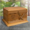 Eagle Applique Diplomat Solid Cherry Wood Cremation Urn