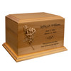 Roses Applique Diplomat Solid Cherry Wood Cremation Urn