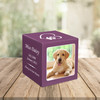 Dog Custom Photo Pet Stonewood Cube Cremation Urn