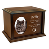 Cat Devotion Photo Frame Wood Cremation Urn