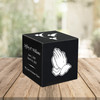 Praying Hands Keepsake Stonewood Cube Cremation Urn