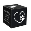 Paw On Heart Pet Stonewood Cube Cremation Urn
