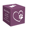 Paw On Heart Pet Stonewood Cube Cremation Urn