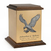American Eagle Bronze and Walnut Cremation Urn