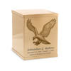 American Eagle Applique Bronze Overlap Top Cremation Urn