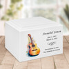 Guitar Watercolor Stonewood Cremation Urn