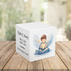 Angel Boy Baby Infant Child Watercolor Stonewood Cube Cremation Urn