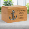 Anchor Applique Craftsman Solid Cherry Wood Cremation Urn