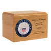 Military Color Emblem Craftsman Solid Cherry Wood Cremation Urn