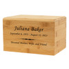 Personalized Text Renewable Bamboo Wood Cremation Urn