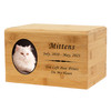 Cat Custom Photo Pet Renewable Bamboo Wood Cremation Urn