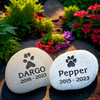 Custom Paw Print Pet Memorial River Rock Grave Marker