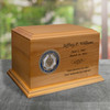 Freemason Hero Medallion Diplomat Solid Cherry Wood Cremation Urn