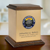 Air Force Vietnam Veteran Hero Medallion Sheet Bronze With Walnut Trim Snap-Top Cremation Urn