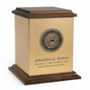 Army Hero Medallion Sheet Bronze With Walnut Trim Snap-Top Cremation Urn