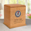 Freemason Shriners Hero Medallion Auburn Solid Cherry Wood Cremation Urn