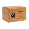 Dog Paw Pet Craftsman Solid Cherry Wood Cremation Urn
